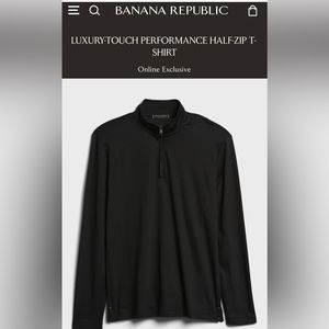 Banana Republic LUXURY-TOUCH PERFORMANCE HALF-ZIP T-SHIRT